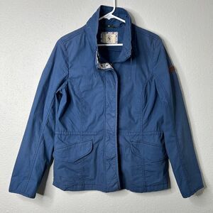 Aigle Blue Zip Front Jacket Snap Placket Made in France Womens 40 8/10